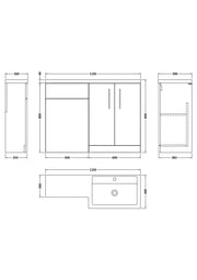 Arno 1100 combo 11-rh-dimensions