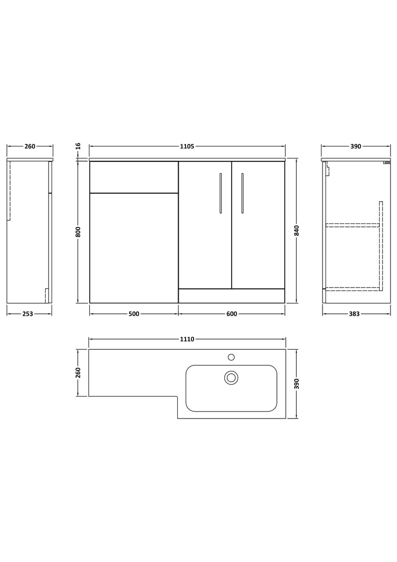 Arno 1100 combo 13-rh-dimensions