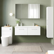 Nuie Arno 1200mm Wall Hung double vanity - bathroom lifestyle setting
