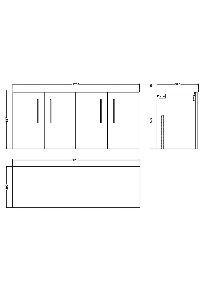 nuie-arno-1200mm-worktop-vanity-unit-4-door-dimensions