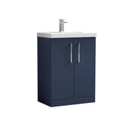 Nuie Arno Floor Standing vanity unit with Mid-Edge basin - 600mm (2 Doors) Midnight Blue
