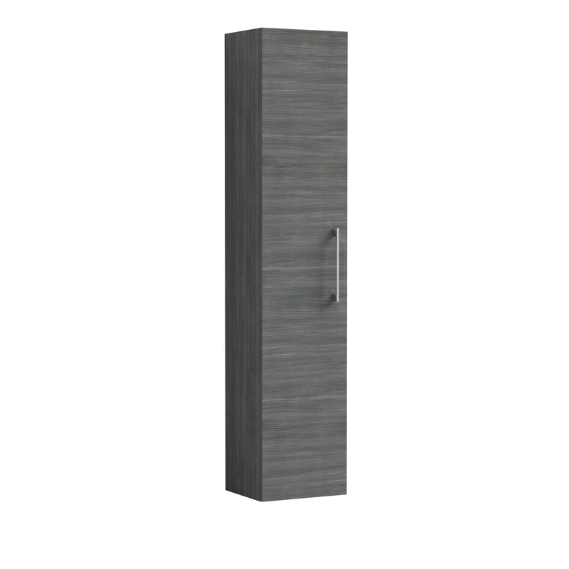 Nuie Arno Wall Hung tall cabinet - Graphite Grey Woodgrain