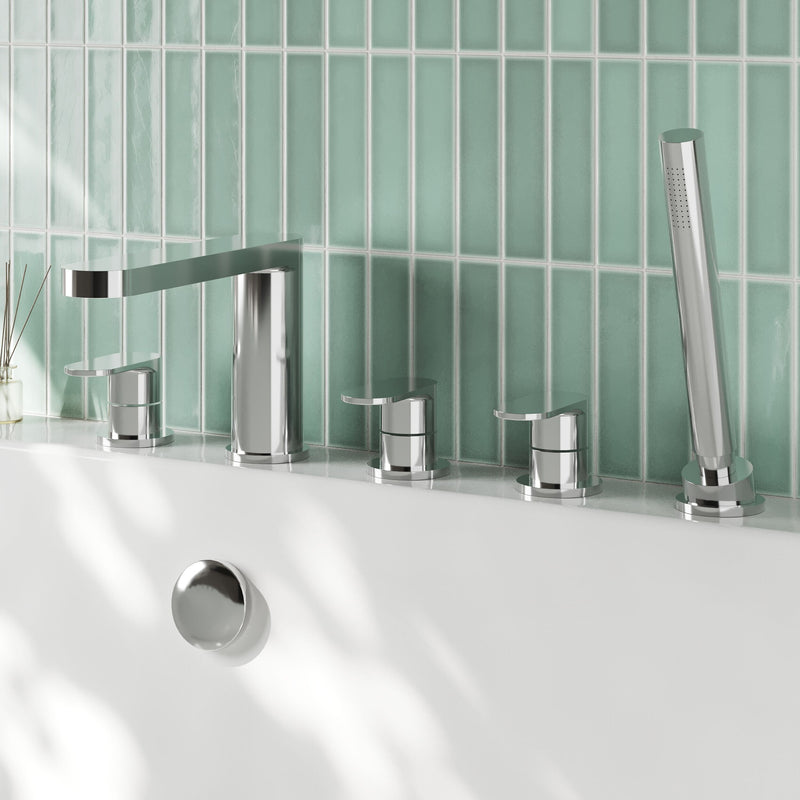Nuie Arvan 5 Tap Hole Bath Shower Mixer Chrome ARV314 lifestyle