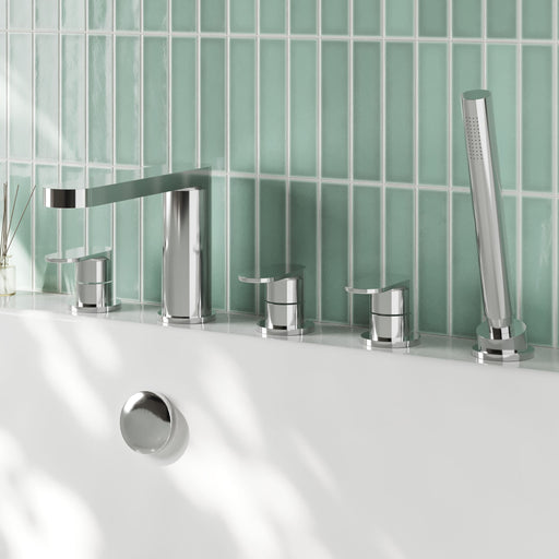 Nuie Arvan 5 Tap Hole Bath Shower Mixer Chrome ARV314 lifestyle