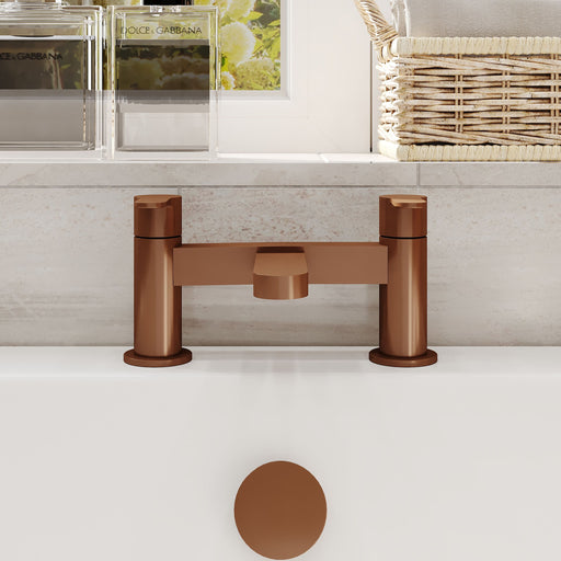 Nuie Arvan Deck Mounted Bath Filler Brushed Bronze ARV1503 lifestyle