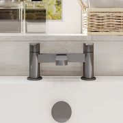 Nuie Arvan Deck Mounted Bath Filler Brushed Pewter ARV703 lifestyle