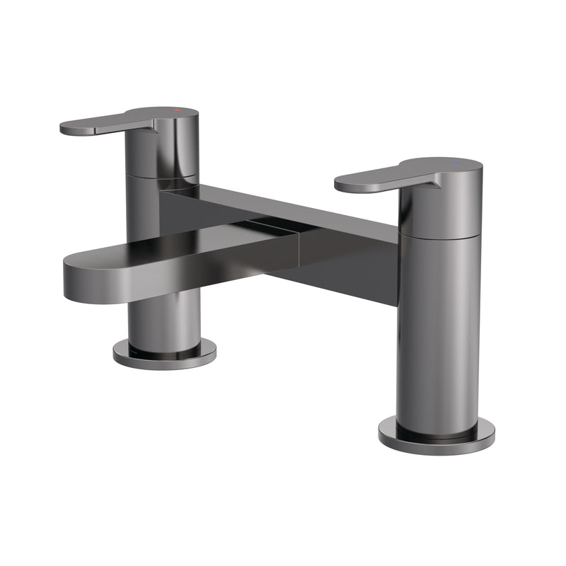 Nuie Arvan Deck Mounted Bath Filler Brushed Pewter ARV703