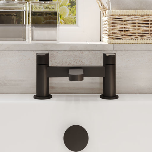 Nuie Arvan Deck Mounted Bath Filler Matt Black ARV403 lifestyle