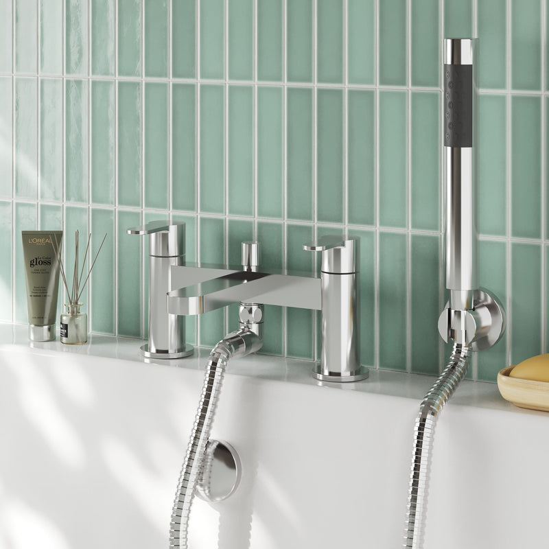 Nuie Arvan Deck Mounted Bath Shower Mixer Chrome ARV304 lifestyle