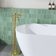 Nuie Arvan Freestanding Bath Shower Mixer Brushed Brass ARV821 lifestyle