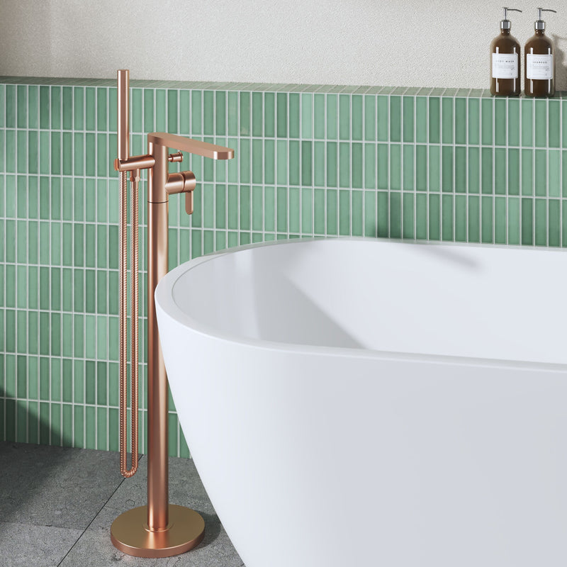 Nuie Arvan Freestanding Bath Shower Mixer Brushed Bronze ARV1521 lifestyle