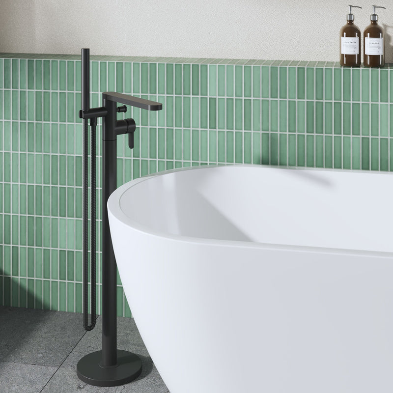 Nuie Arvan Freestanding Bath Shower Mixer Matt Black ARV421 lifestyle
