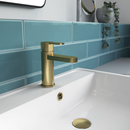 Nuie Arvan Mono Basin Mixer Brushed Brass ARV805 lifestyle