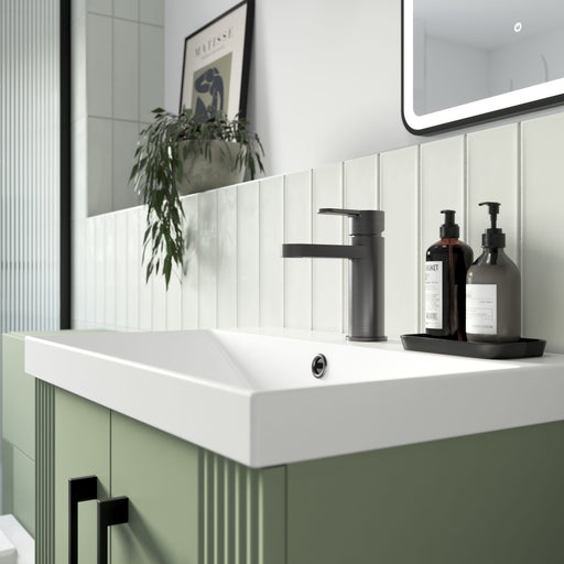 Nuie Arvan Mono Basin Mixer Brushed Pewter ARV705 lifestyle