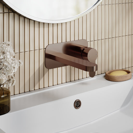 Nuie Arvan Wall Mounted Basin Mixer Brushed Bronze ARV1528 lifestyle