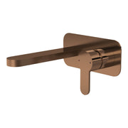 Nuie Arvan Wall Mounted Basin Mixer with Plate Brushed Bronze ARV1528