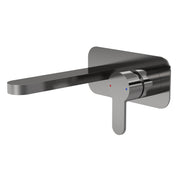 Nuie Arvan Wall Mounted Basin Mixer with Plate Brushed Pewter ARV728