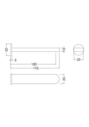 Nuie Arvan Wall Mounted Bath Spout ARV300 dimensions