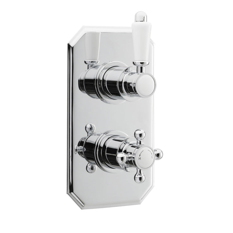 Nuie Ascott Chrome Twin Thermostatic Concealed Shower Valve (1 Outlet) — ITY316