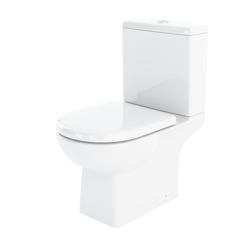 Nuie Asselby 410mm close coupled toilet pan and cistern in white