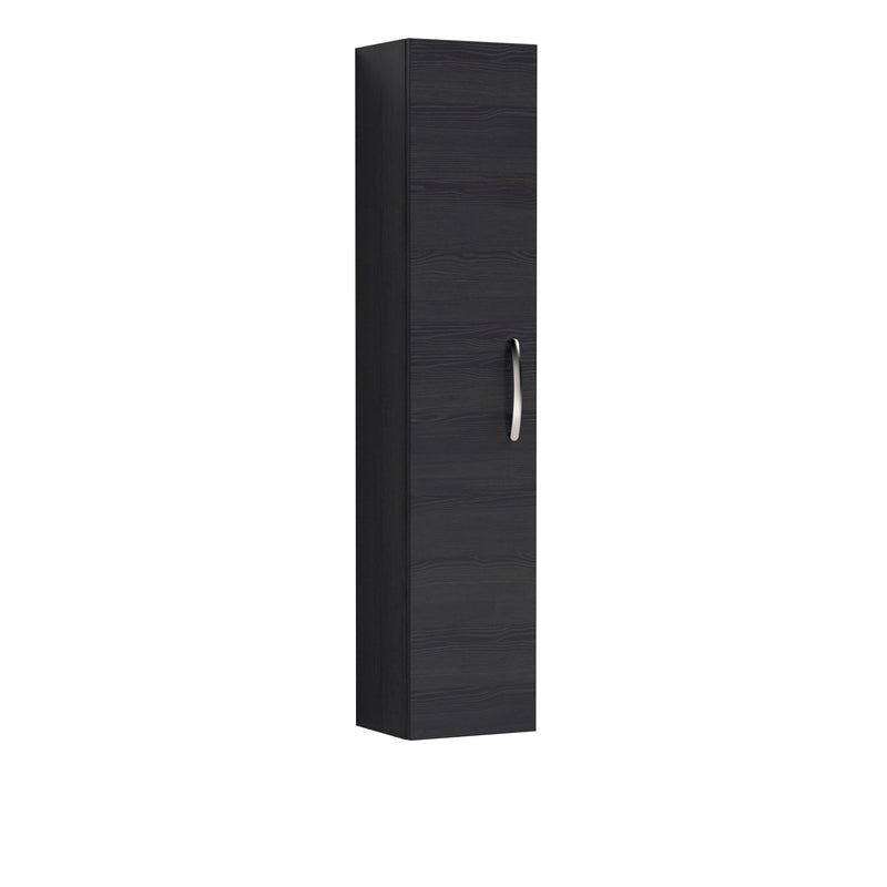 Nuie Athena 300mm 1 Door Wall Hung Tall Cabinet - Charcoal Black