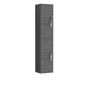 Nuie Athena 300mm 2 Door Wall Hung Tall Cabinet - Graphite Grey Woodgrain