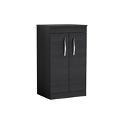 Nuie Athena 500mm 2 Door Floor Standing Vanity Unit with Co-ordinating Worktop - Charcoal Black