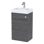 Nuie Athena 500mm 2-in-1 Floor Standing Vanity and WC Unit - Anthracite Woodgrain