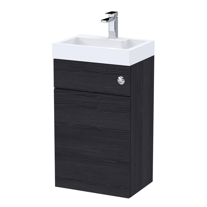Nuie Athena 500mm 2-in-1 Floor Standing Vanity and WC Unit - Charcoal Black