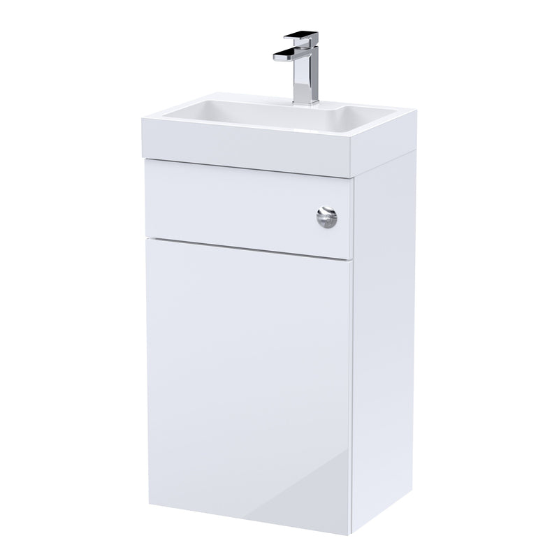 Nuie Athena 500mm 2-in-1 Floor Standing Vanity and WC Unit - Gloss White