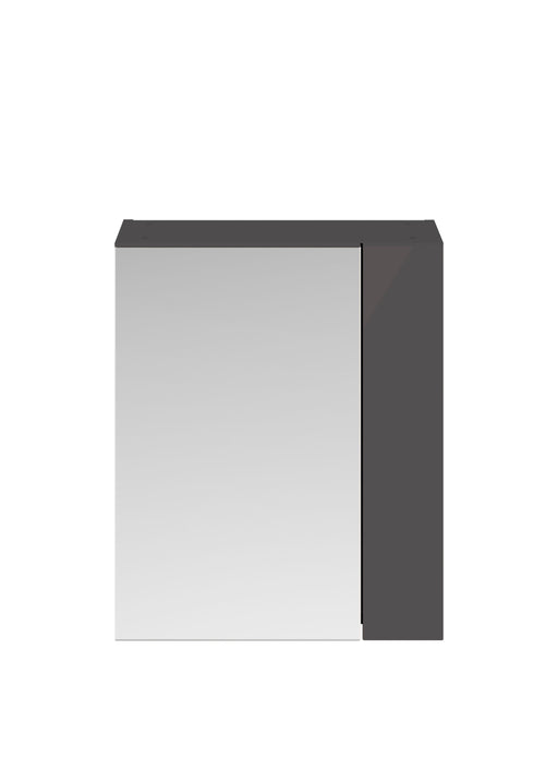 Nuie Athena 600 x 713mm Wall Hung Mirror Cabinet 75/25 - Gloss Grey