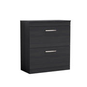 Nuie Athena 800mm 2 Drawer Floor Standing Vanity Unit with Co-ordinating Worktop - Charcoal Black