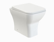 Nuie Ava back to wall toilet pan with soft close seat in white