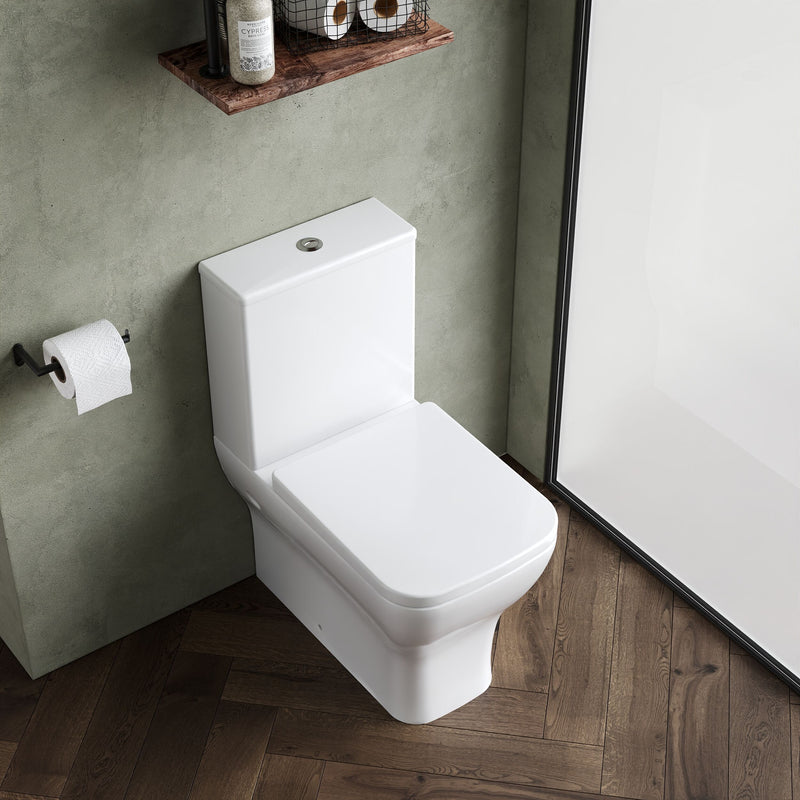 Nuie Ava rimless close coupled toilet lifestyle view