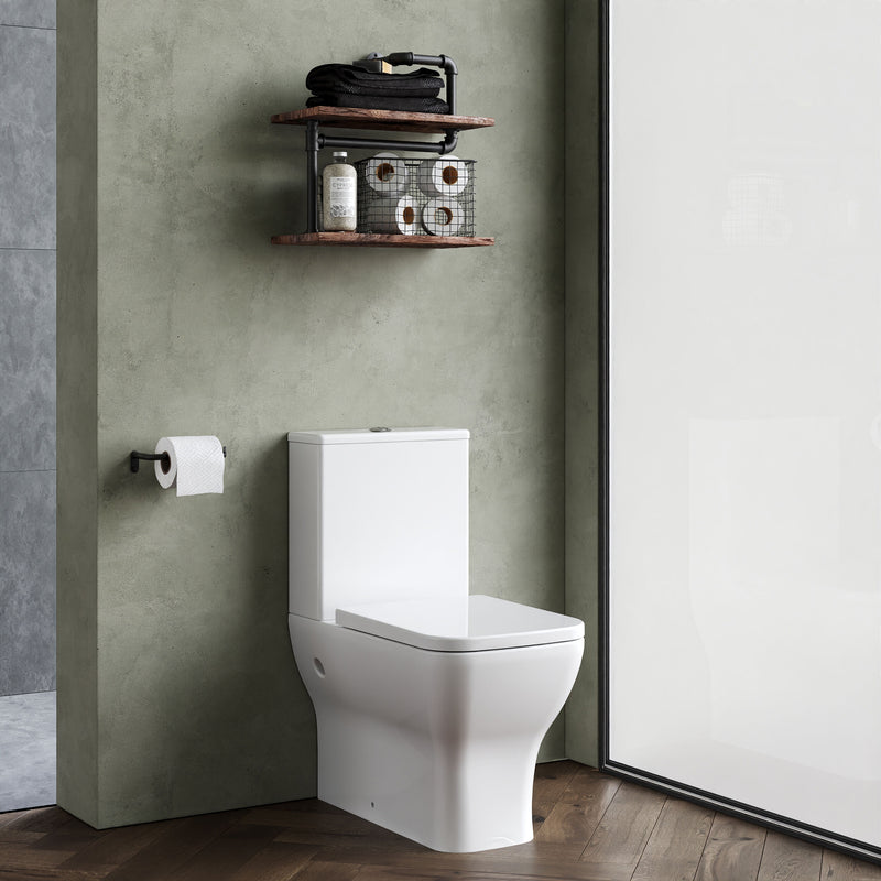 Nuie Ava rimless close coupled toilet fitted in a family bathroom