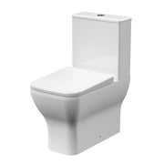 Nuie Ava rimless close coupled toilet with cistern and soft close seat in white