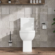 Nuie Ava rimless comfort height close coupled toilet in a contemporary bathroom