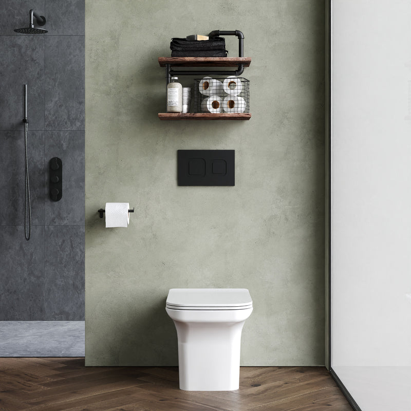 Nuie Ava square back to wall toilet pan in a contemporary bathroom
