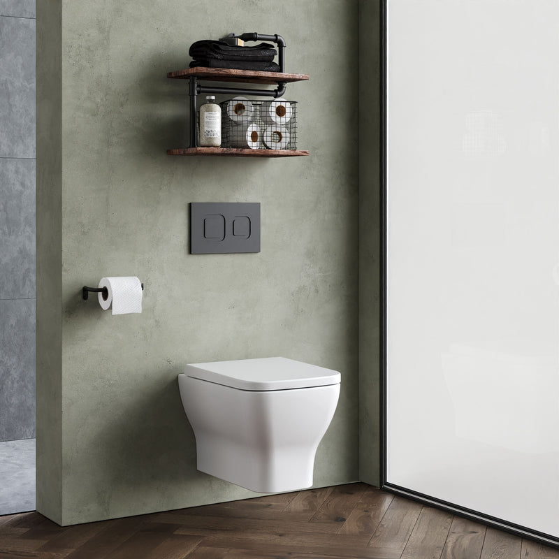 Nuie Ava wall hung toilet pan fitted above clear floor space