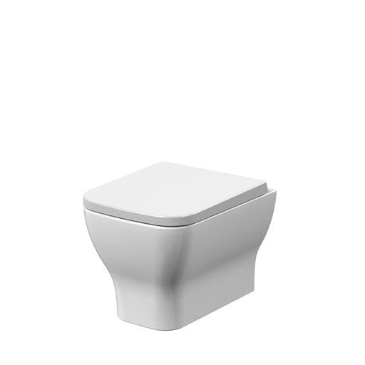 Nuie Ava wall hung toilet pan with soft close seat in white