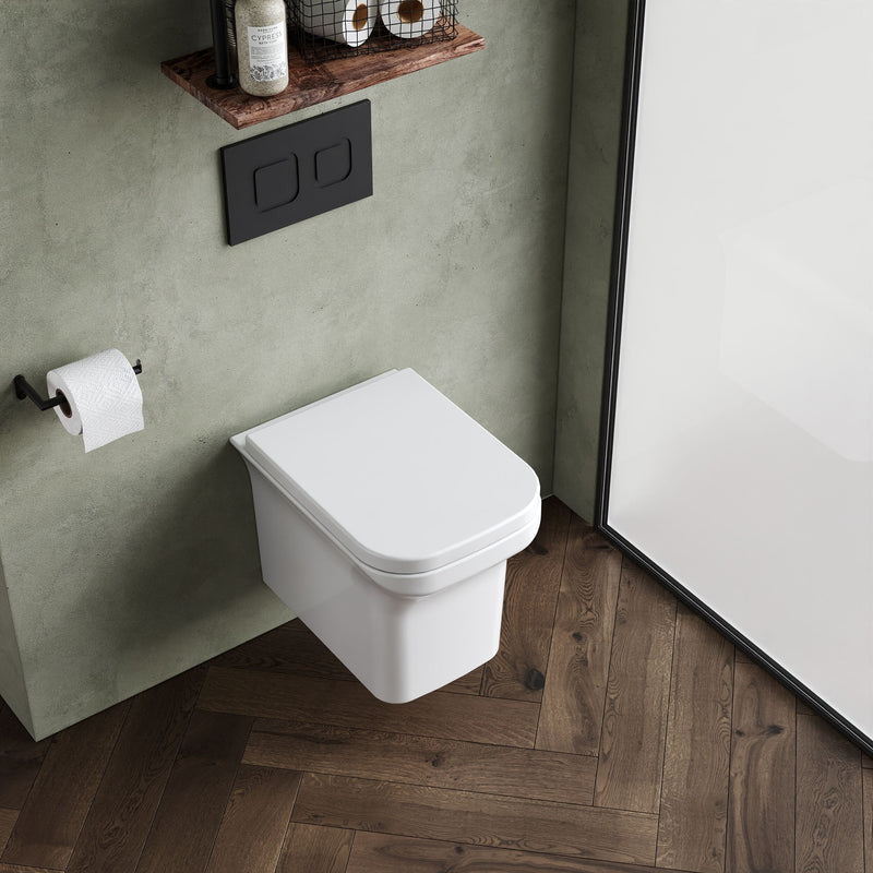Nuie Ava compact wall hung toilet pan lifestyle view
