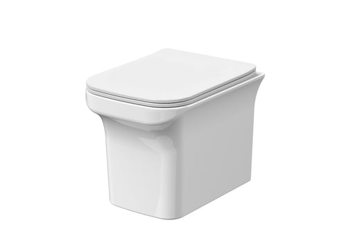 Nuie Ava compact wall hung toilet pan with soft close seat in white