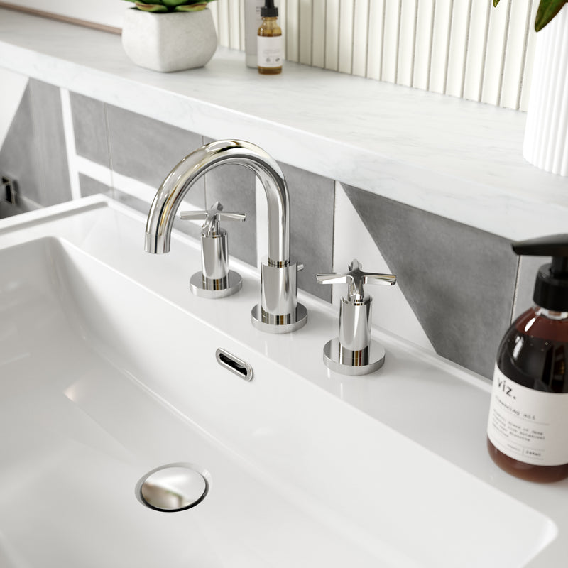 Nuie Aztec 3 Tap Hole Basin Mixer Chrome lifestyle image