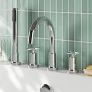 Nuie Aztec 4 Tap Hole Bath Shower Mixer Chrome lifestyle image