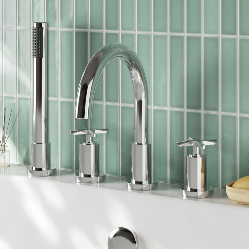 Nuie Aztec 4 Tap Hole Bath Shower Mixer Chrome lifestyle image