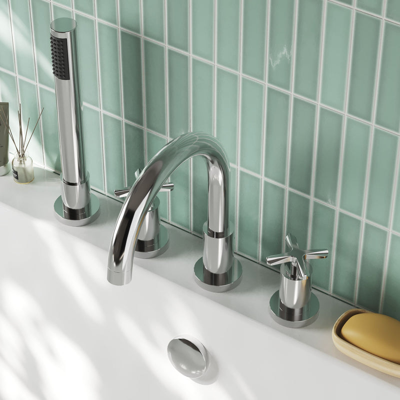 Nuie Aztec 4 Tap Hole Bath Shower Mixer Chrome lifestyle image