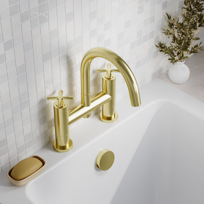 Nuie Aztec Bath Filler Brushed Brass lifestyle image