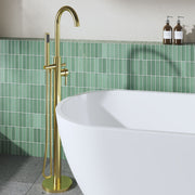 Nuie Aztec Freestanding Bath Shower Mixer Brushed Brass lifestyle image