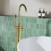 Nuie Aztec Freestanding Bath Shower Mixer Brushed Brass lifestyle image