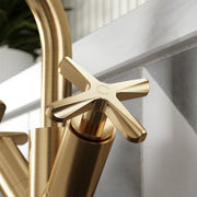 Nuie Aztec Mono Basin Mixer Brushed Brass lifestyle image